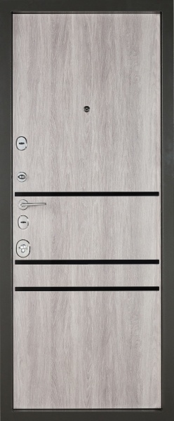 Двері вхідні Булат Сек'юриті 517 дуб немо карбон / дуб немо срібний 2050x850 мм ліві