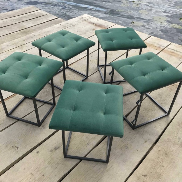 Пуф-трансформер 5 в 1 из велюра зеленый 