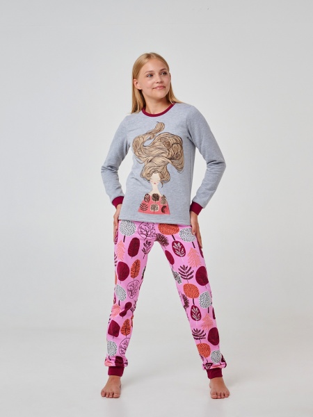 Піжама для дівчаток Smil 104745 р.170 сірий меланж 104745 