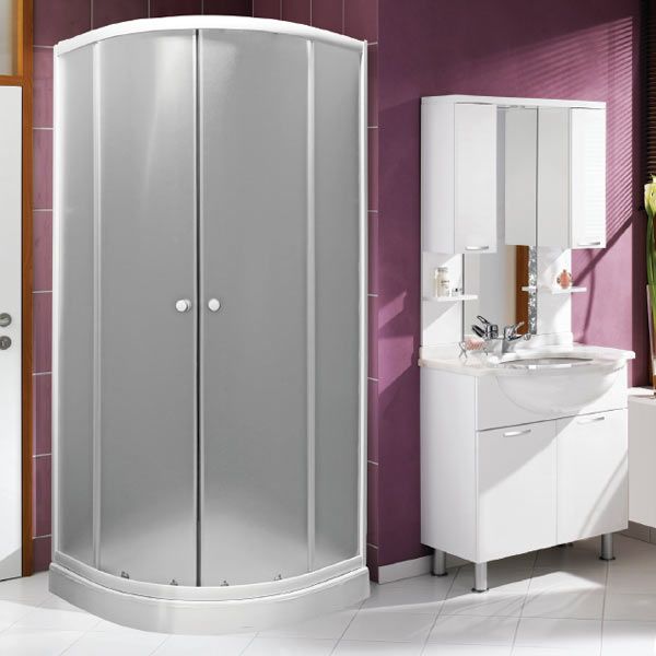 Душевая кабина King Sun Eko-166 1000x1000x1950 профиль белый, стекло мат.