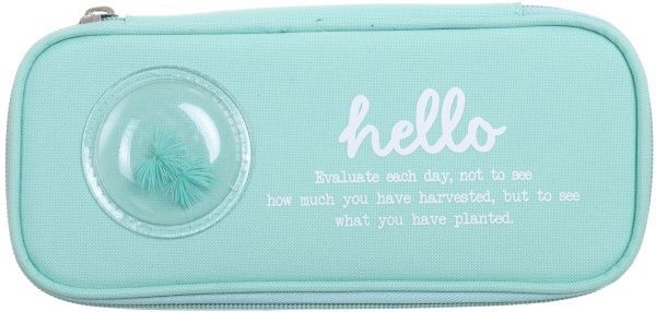 Пенал Hello з декоративною бірюзовою рослиною бірюзовий
