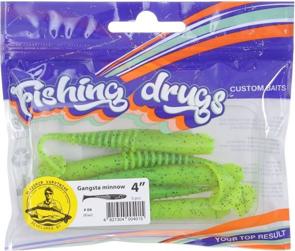 Приманки для ловли рыбы Гангста Минов 100 мм 5 шт. киви