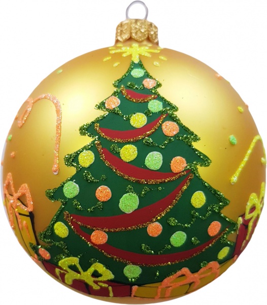 Шар новогодний Юріта Ёлка d 110 мм золото 100389M