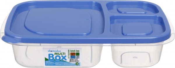 Ланч-бокс з кольоровою кришкою на 3 відділення №40 DIOMEDEA