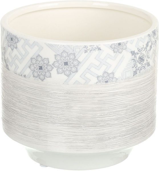 Кашпо керамическое Лабиринт круглый (LJ15A5347B) серый 