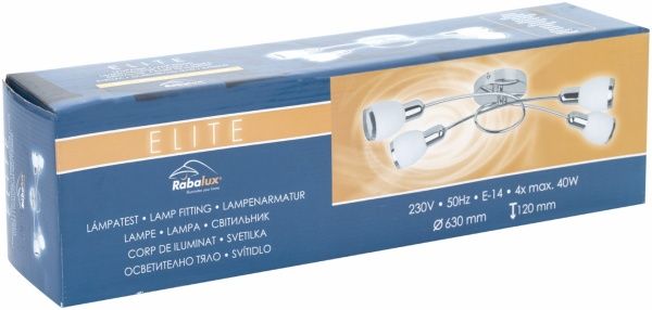Спот Rabalux Elite 4x40 Вт E14 хром 6063 