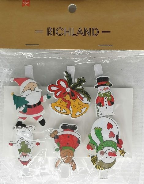 Декоративное изделие Прищепки деревянные 4-5 см 6 комплектов Річ-Ленд