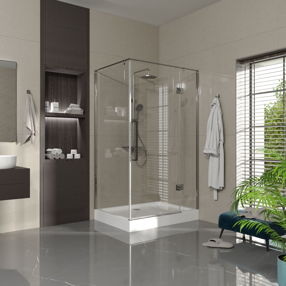 Душова кабіна Koller Pool AQUA PRO прямокутна Chrome 1200x900x1950 правостороння