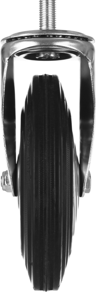 Колесо d200 мм резиновое поворотное с резьбовым штырем M16