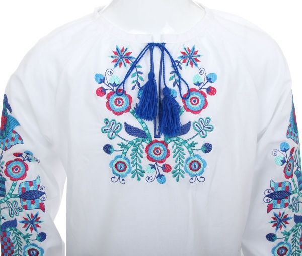 Вышиванка детская Эдельвика р.140 белый 106-19/09 