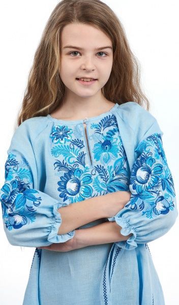 Платье Эдельвика р.140 голубой 197-19/00 