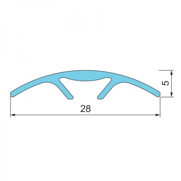 Поріжок алюмінієвий Braz Line гладенький приховане кріплення 28x2700 мм дуб натуральний 