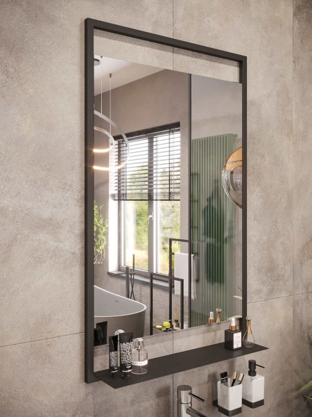 Дзеркало з поличкою Altstahl ICON 60х100x14 см чорне 