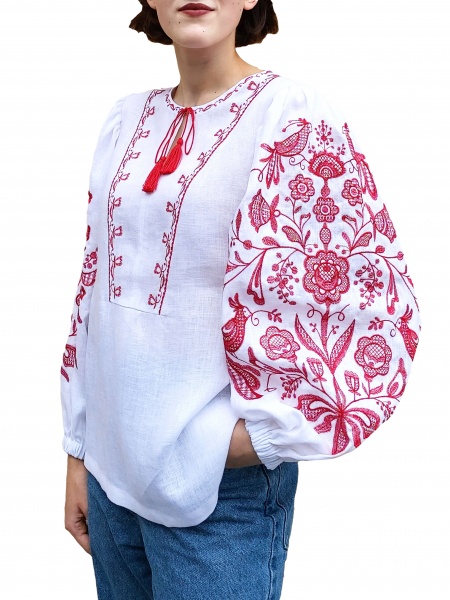 Вышиванка Галерея льна Орися р. 48 белый 9200/48/101