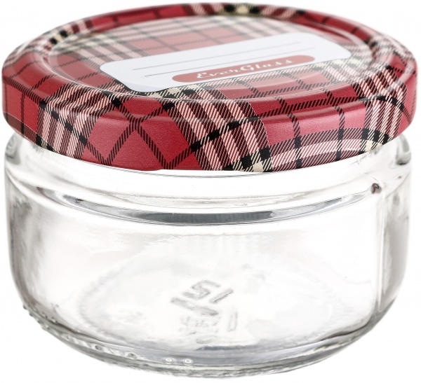 Банка скляна з металевою кришкою клітка 100 мл арт.1100М Everglass