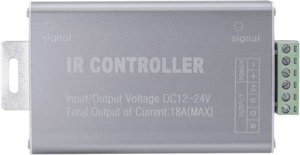 Контроллер + пульт Hopfen 12 В 216 Вт IP20 RGB LED IR 12/24-3CH