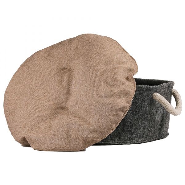 Лежак c подушкой FX home фетр серый 48x48x17 см