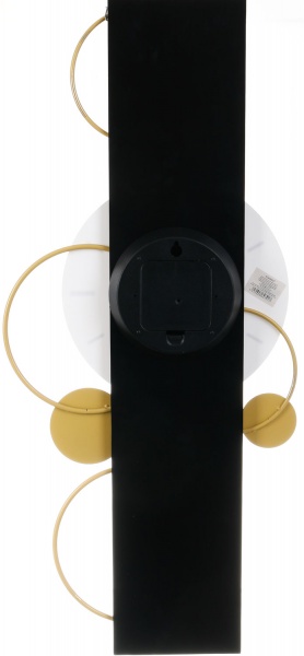 Годинник настінний металевий 30 см чорно-біло-золотий