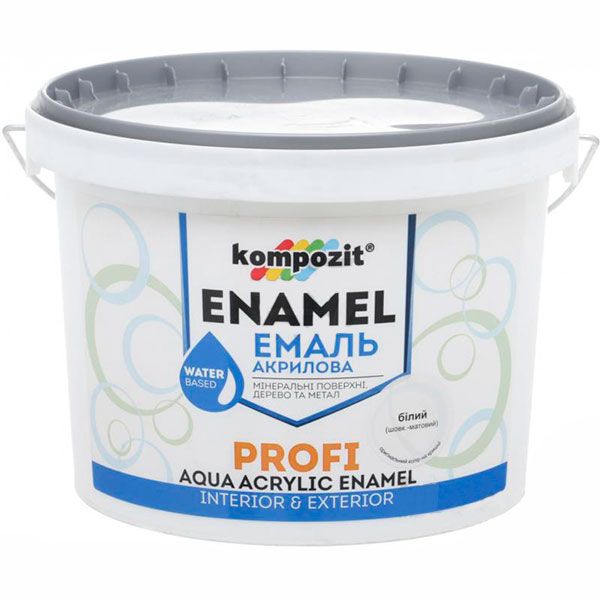 Емаль Kompozit акрилова Profi білий шовковистий мат 2,7л