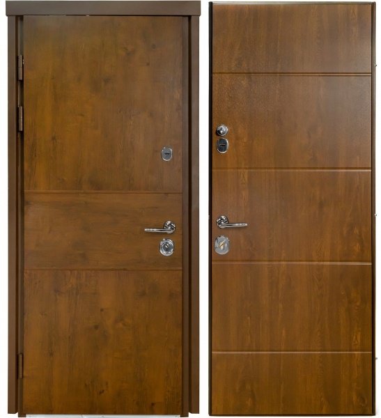 Дверь входная Булат Термо House-703 уличная дуб бронзовый 2050x850 мм левая