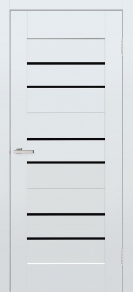 Дверное полотно ОМиС BIT 06 ВG ПО черное стекло 700 мм белый гладкий