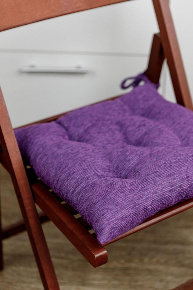 Подушка на стілець Chenilla фіолет 40х40 см, Прованс