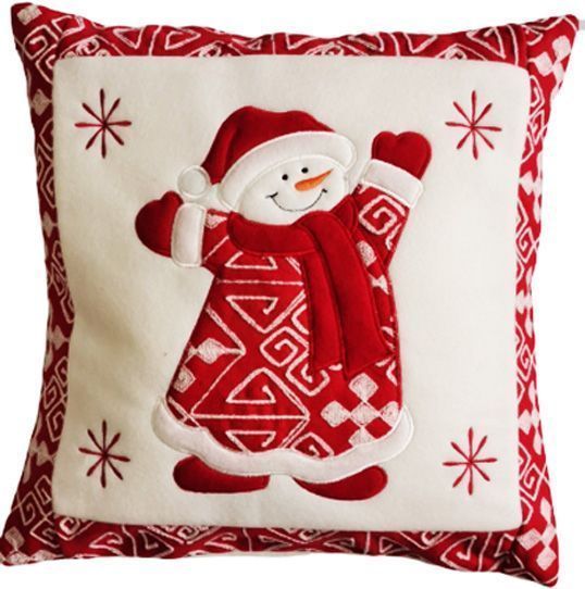 Подушка новогодняя Снеговик 36х36 см W13-173006 