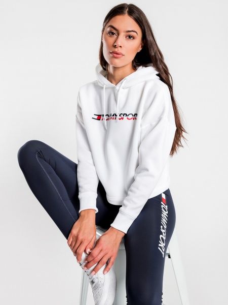 Джемпер Tommy Hilfiger CROPPED FLEECE HOODY S10S100360100 р. M белый