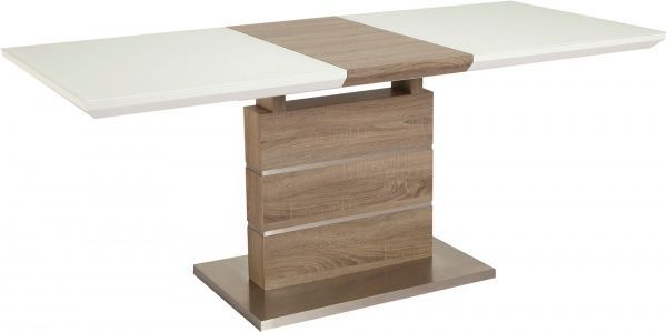 Стіл обідній GT Racer К-6101 (140-180x80x76) White/Cappucino 