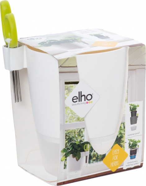 Горщик пластиковий Elho Brussels herbs all-in-one-1 круглий 3,7л білий/салатовий (274696) 