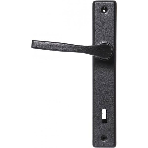Замок врезной узкопрофильный с ручками Jania 90/22 ЗВ990 90 мм черный
