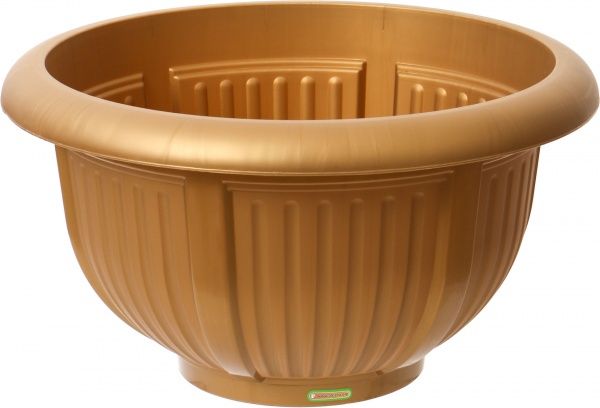 Вазон пластиковий Алеана Леон круглий 29л бронзовий (114001) 