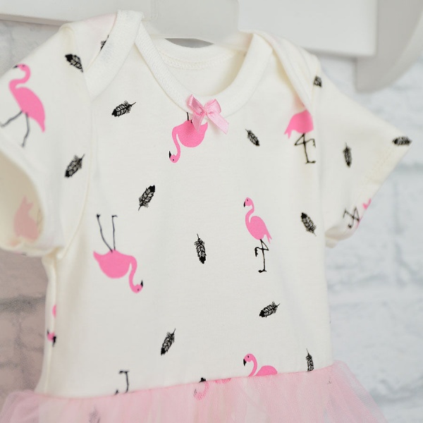 Боди детское для девочки Blanka Фламинго р.80 бежевый 12992 