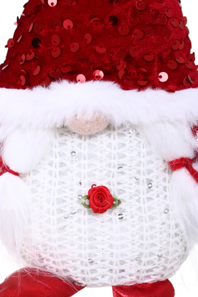 Декорация новогодняя Гномик с пайетками 14х20 см в ассортименте ADS234044AB