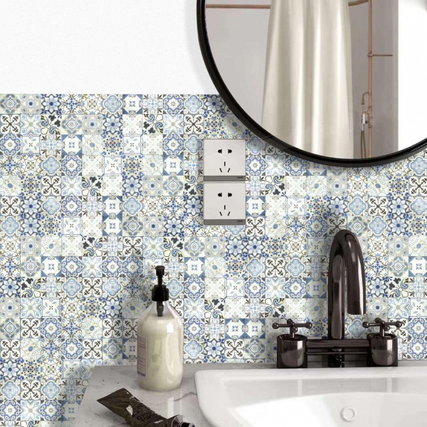 Декоративна панель EMERGO cамоклеюча Квадрат Mandala Синій Home Inspire 