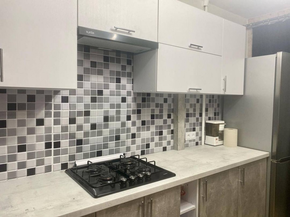 3D-панель с ПВХ Sticker Wall черно-белая мозаика 960х480х4 мм (1432)