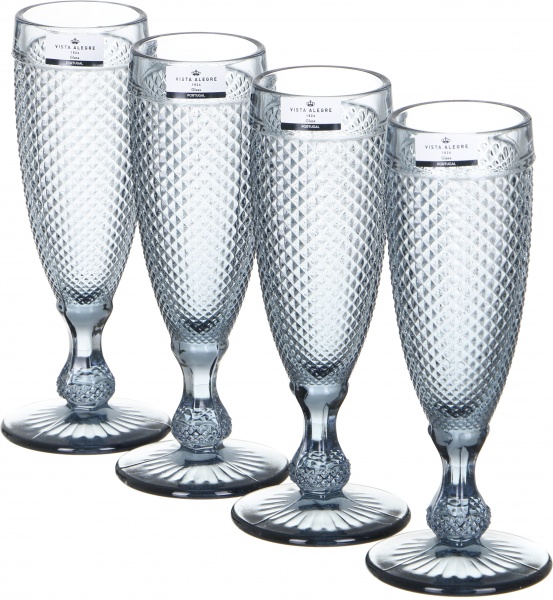 Набор бокалов для шампанского Bicos Cinza серый 190 мл 4 шт. 49000093 Vista Alegre