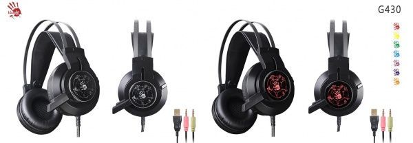 Навушники A4Tech ігрові G430 Bloody Black 