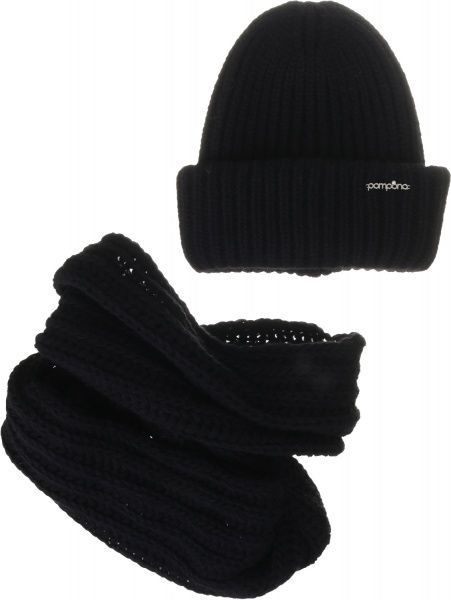 Комплект шапка + снуд Pompona для девочек р.1 черный 20 Z P 35 k 