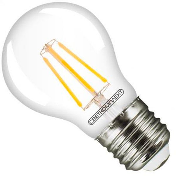 Лампа светодиодная Светкомплект FIL VII G45 4 Вт E27 4500 К 220 В прозрачная 