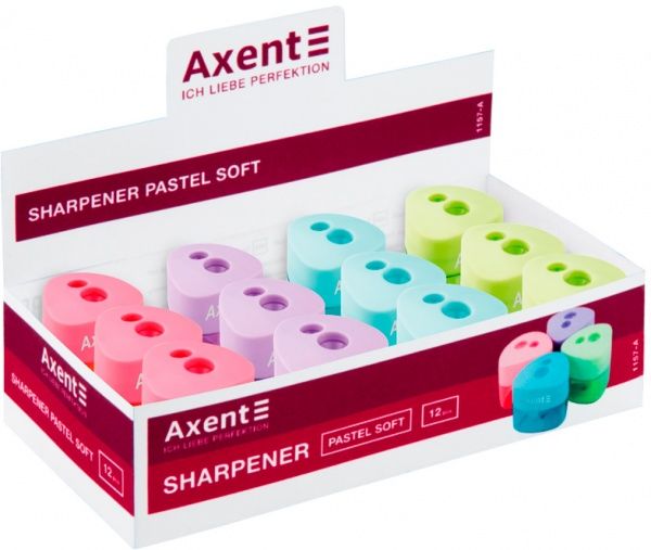 Чинка з контейнером Pastel soft 1157-А асорті Axent