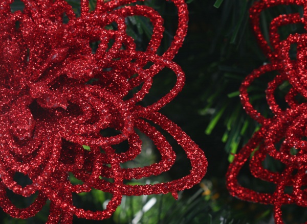 Цветок декоративный Shunda 12 см красная