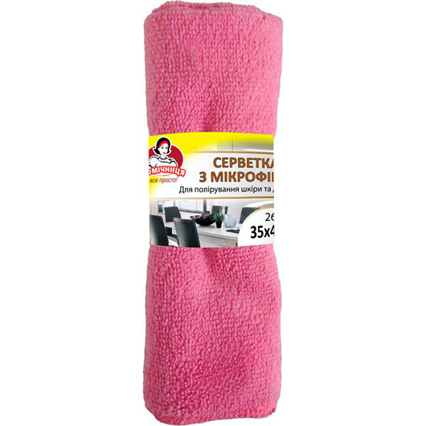 Салфетка для полировки Помічниця розовая 35x40 см розовый