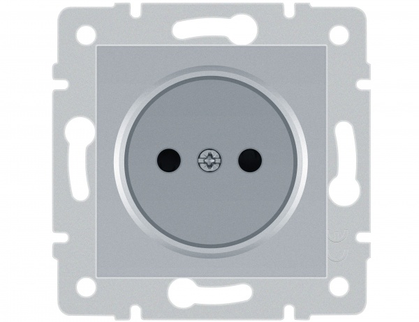Механізм розетки без заземлення HausMark Stelo IP20 срібло 501-4388-121B
