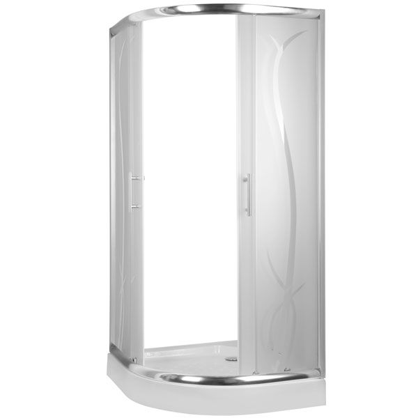 Душевая кабина UP! (Underprice) R-522 PT 04 900x900x1940 профиль хром, стекло с рисунком