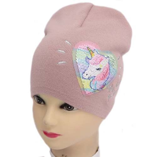 Шапка для дівчаток Kraft+ 2065 р.50-52 пильна троянда 2065 