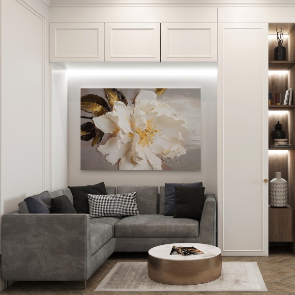 Картина на холсте Белый цветок 80x110 см WS Holst 21804202312 