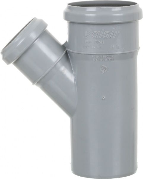 Трійник редукційний Valsir O75/50 HTEA 45°, 510019