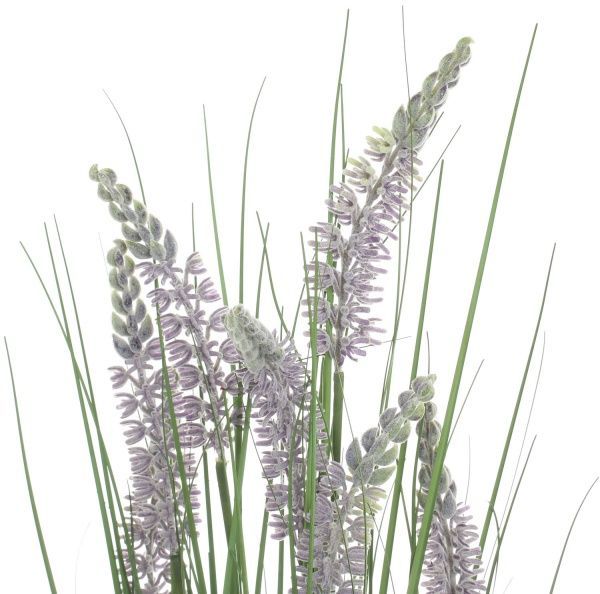 Растение искусственное Перистощетинник в пластиковом горшке 91 см сиренево-зеленый