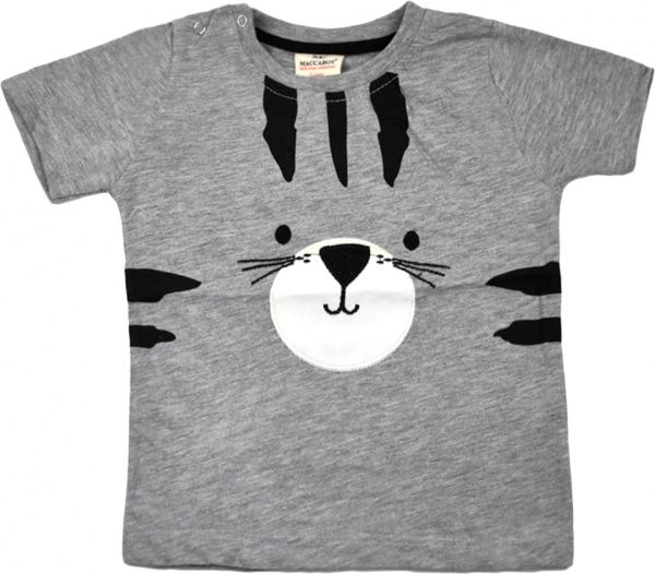 Футболка Macca Boy 9075 с котом р.86 серый 
